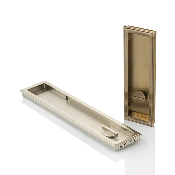 Darlington solid brass recessed pull with privacy turn/release