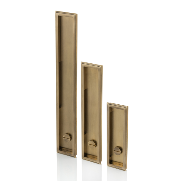 Darlington solid brass recessed pull with privacy turn/release