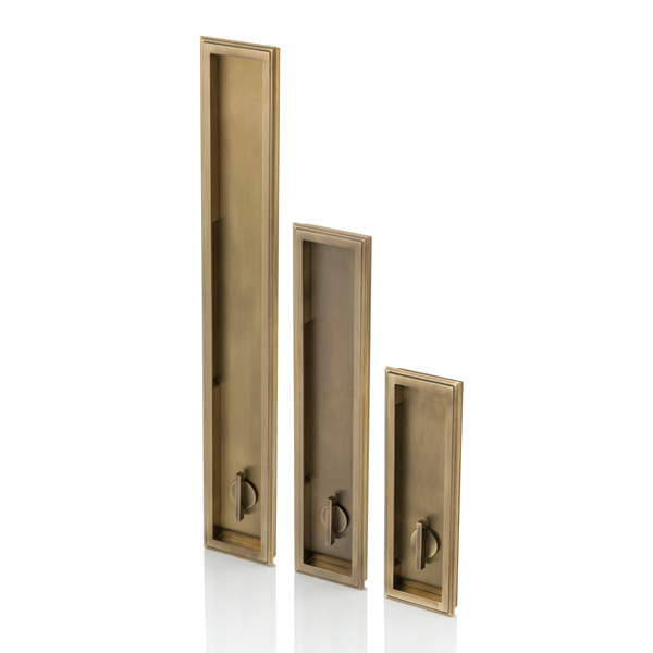Darlington solid brass recessed pull with privacy turn/release