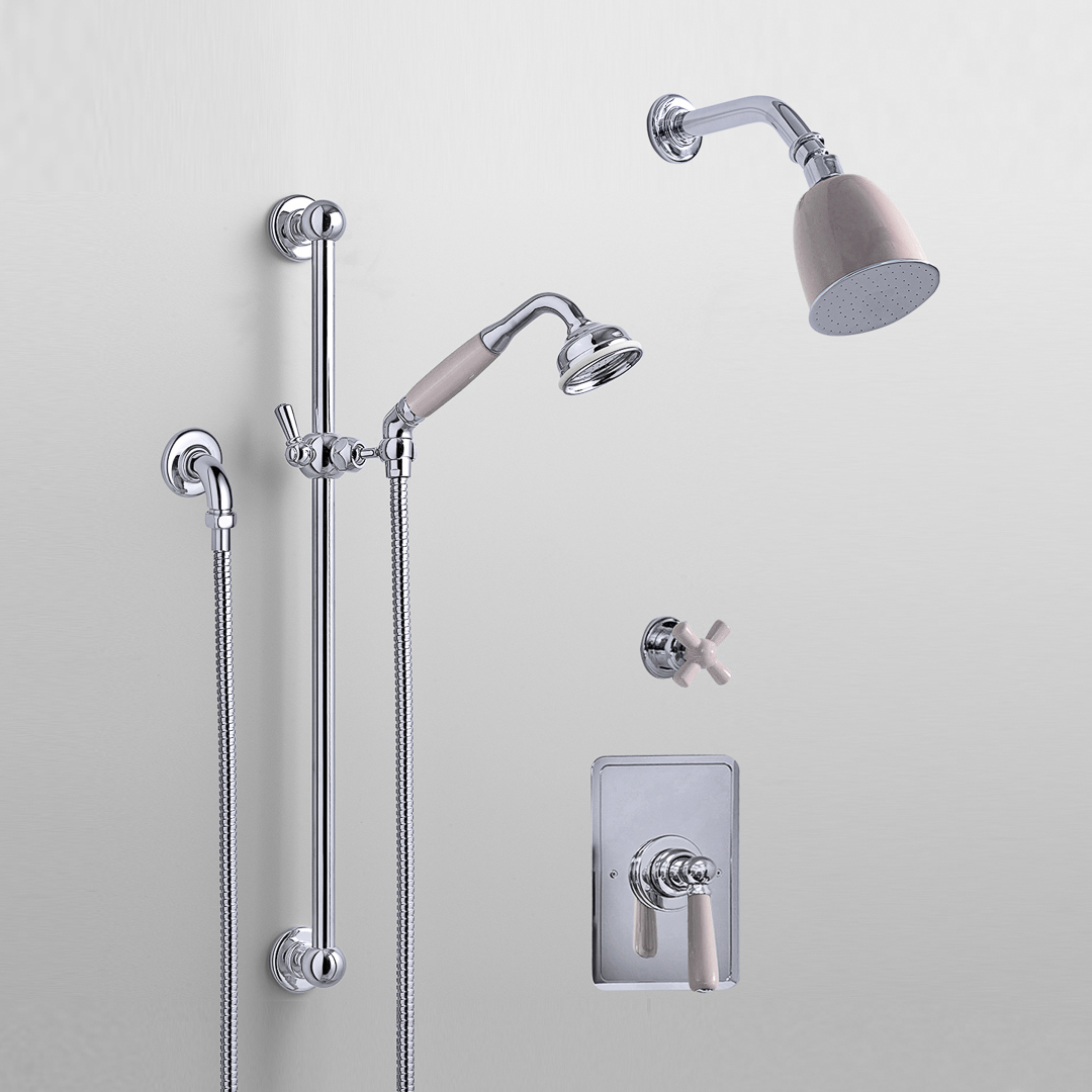 Rockwell shower layout RW1 with rail shower, wall shower & single lever shower mixer