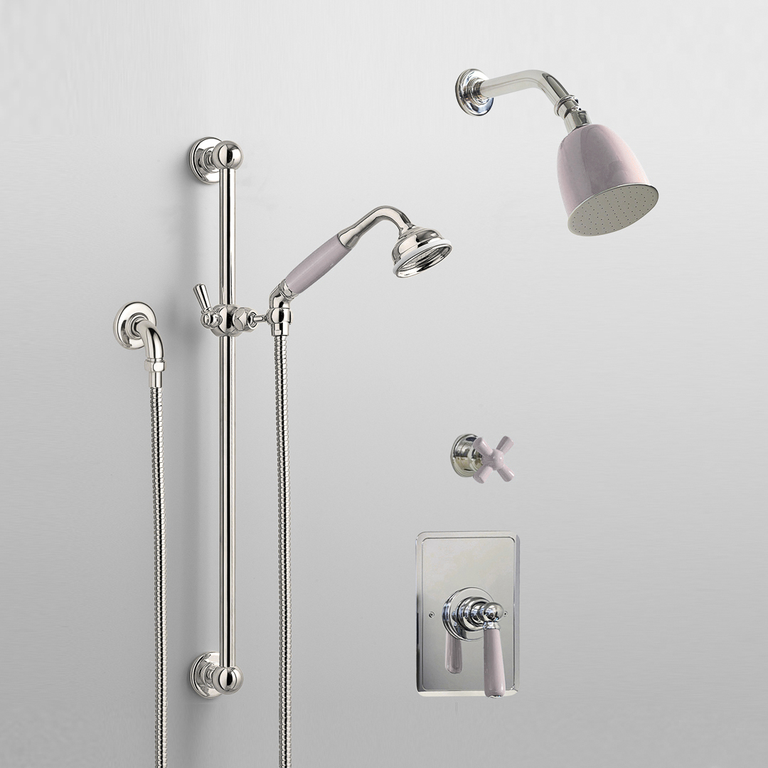 Rockwell shower layout RW1 with rail shower, wall shower & single lever shower mixer