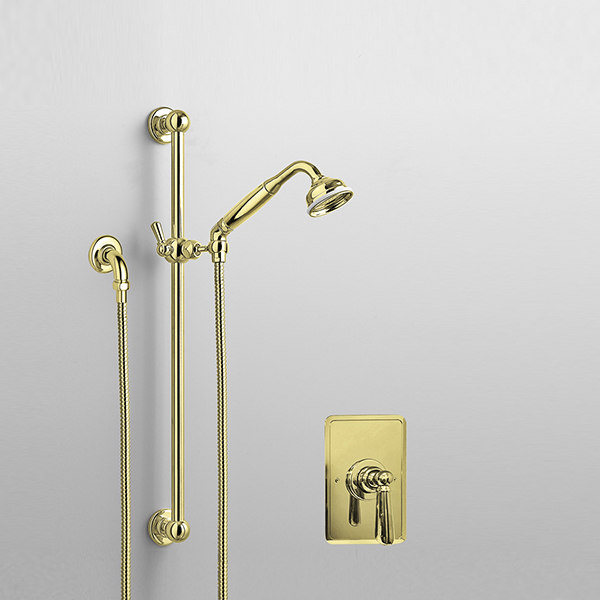 Rockwell shower layout RW4 with rail shower & single lever shower mixer