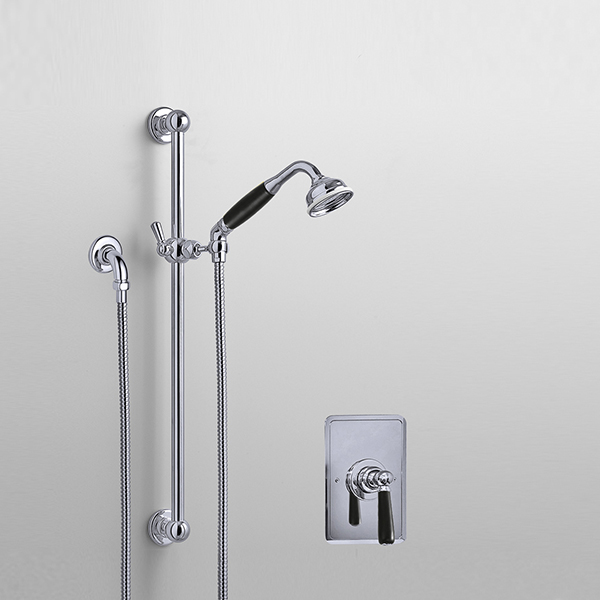 Rockwell shower layout RW4 with rail shower & single lever shower mixer