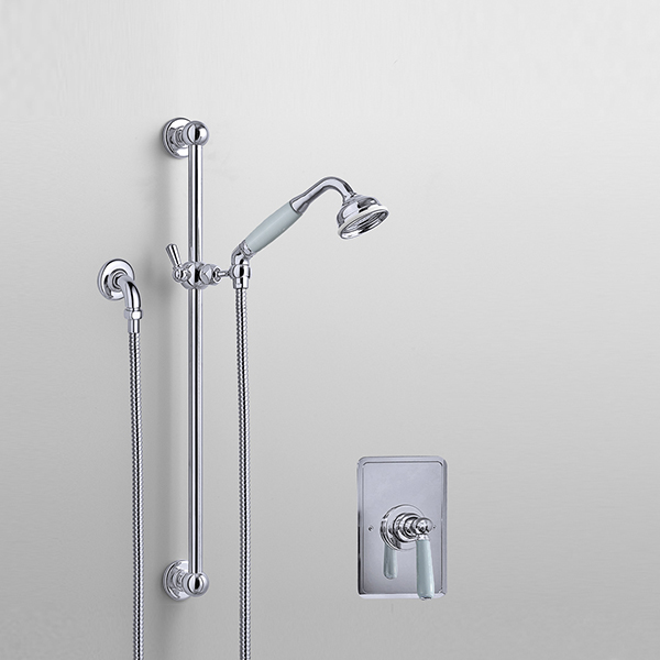 Rockwell shower layout RW4 with rail shower & single lever shower mixer