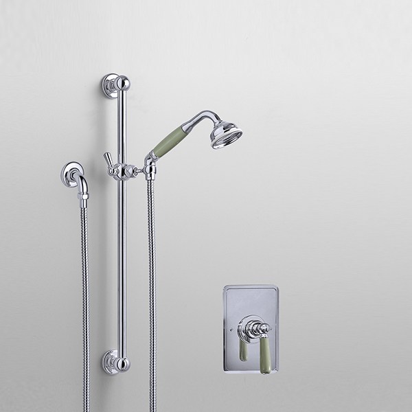 Rockwell shower layout RW4 with rail shower & single lever shower mixer
