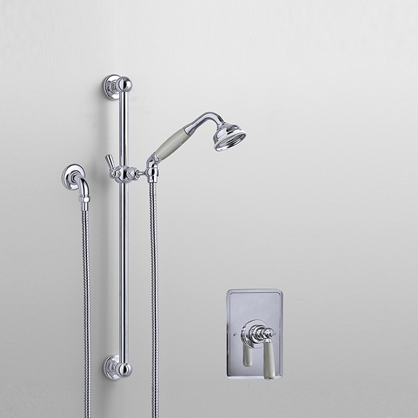 Rockwell shower layout RW4 with rail shower & single lever shower mixer