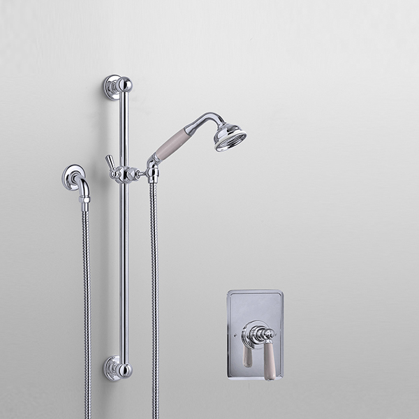 Rockwell shower layout RW4 with rail shower & single lever shower mixer