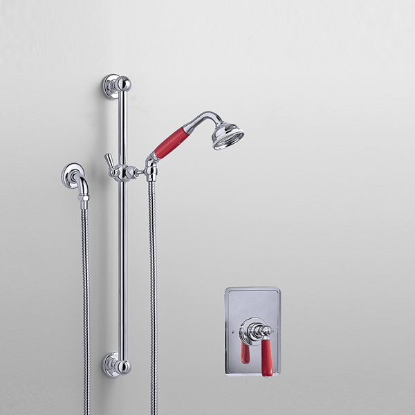 Rockwell shower layout RW4 with rail shower & single lever shower mixer