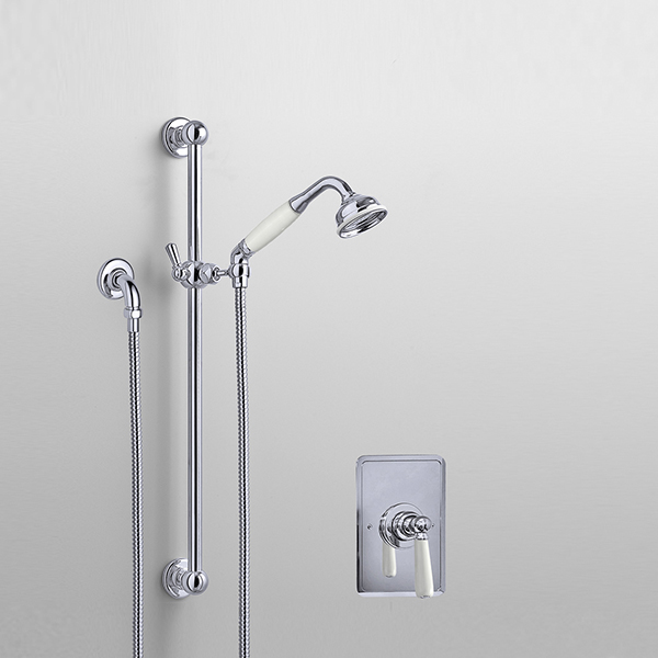 Rockwell shower layout RW4 with rail shower & single lever shower mixer