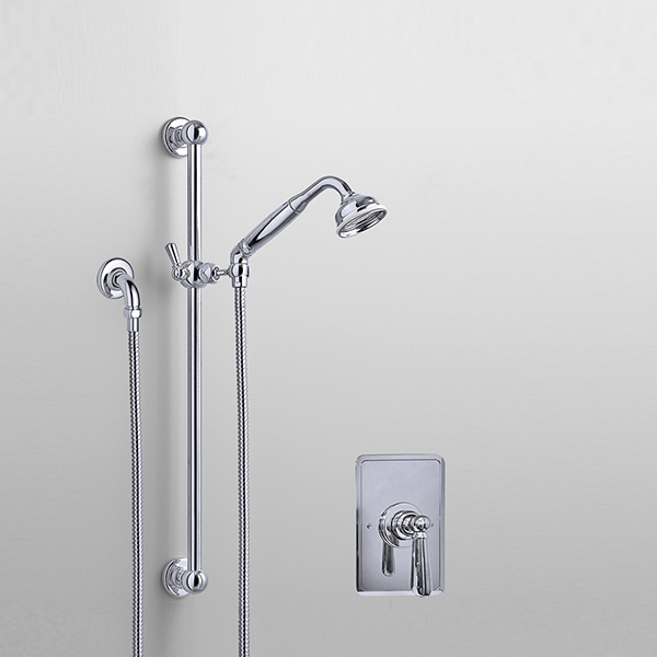 Rockwell shower layout RW4 with rail shower & single lever shower mixer