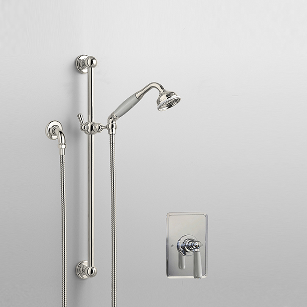 Rockwell shower layout RW4 with rail shower & single lever shower mixer