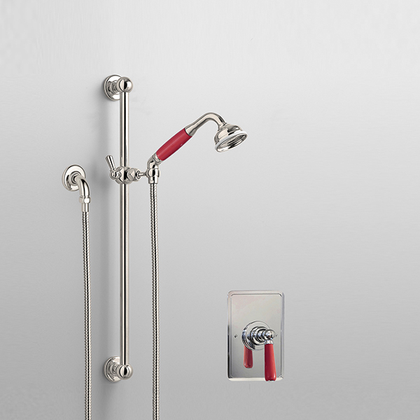 Rockwell shower layout RW4 with rail shower & single lever shower mixer