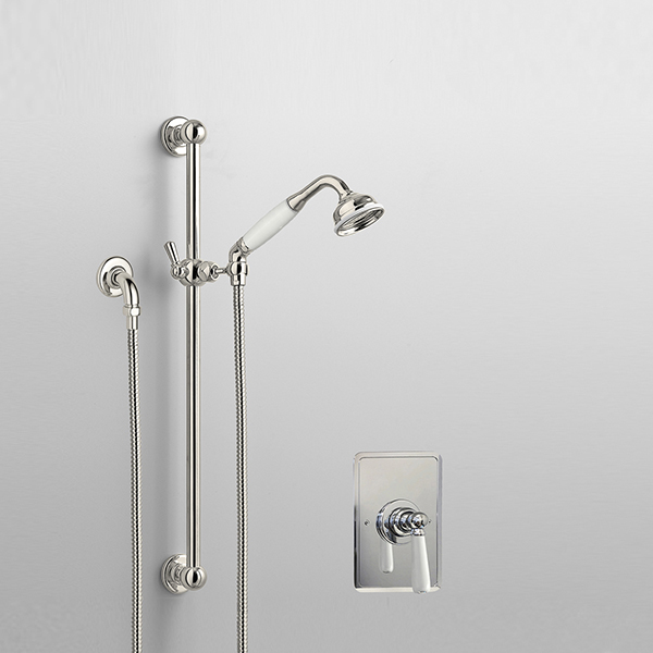 Rockwell shower layout RW4 with rail shower & single lever shower mixer