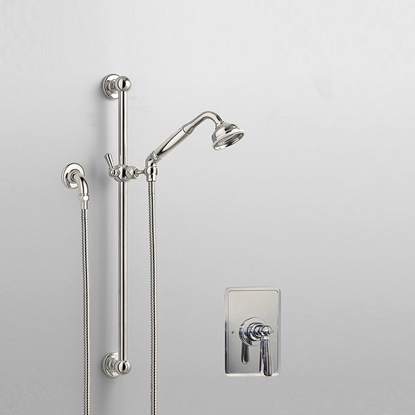 Rockwell shower layout RW4 with rail shower & single lever shower mixer