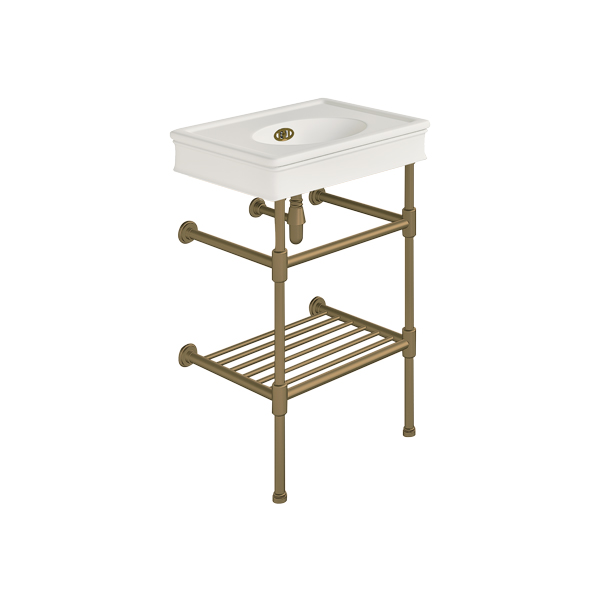 Lonsdale 550mm small basin on basin stand with shelf