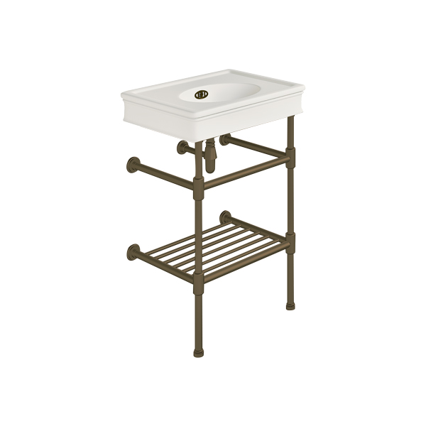 Lonsdale 550mm small basin on basin stand with shelf