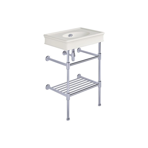 Lonsdale 550mm small basin on basin stand with shelf
