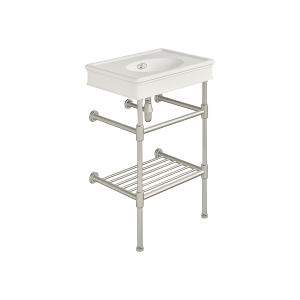Lonsdale 550mm small basin on basin stand with shelf