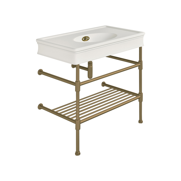 Lonsdale 860mm large basin on basin stand with shelf