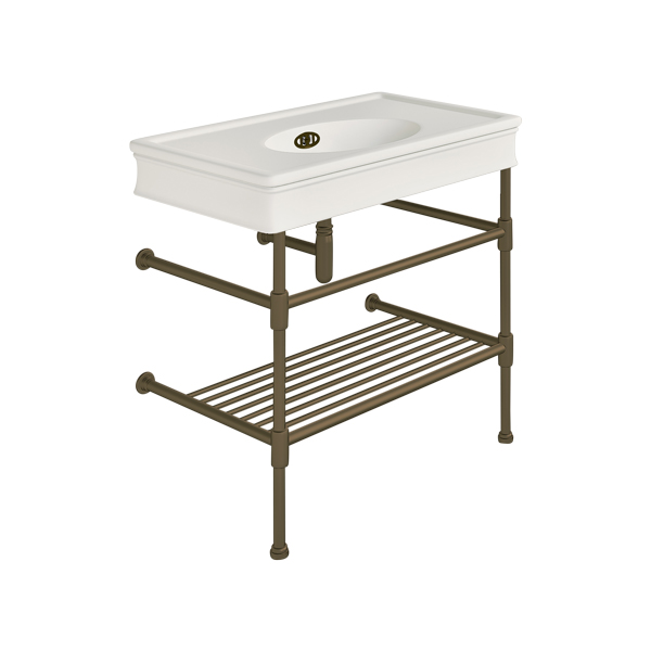 Lonsdale 860mm large basin on basin stand with shelf