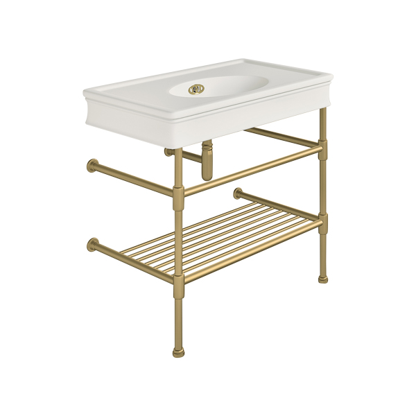 Lonsdale 860mm large basin on basin stand with shelf