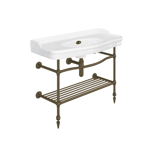 Paris 1020mm basin on basin stand with shelf. Zero, one or three tap holes.