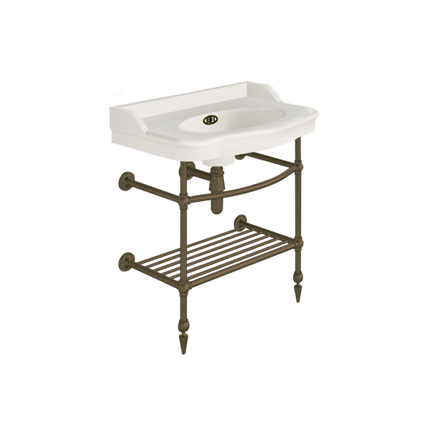 Paris 760mm basin on basin stand with shelf. Zero, one or three tap holes.