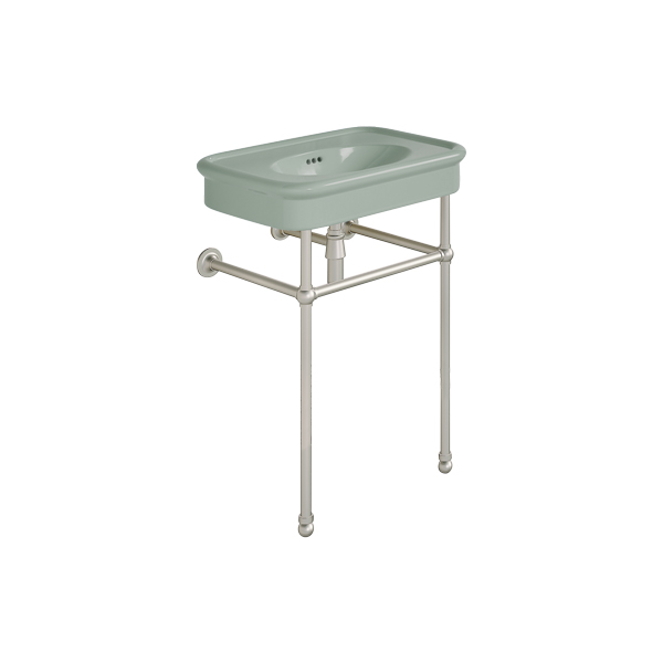 Rockwell 610mm Willow Green basin on Basin Stand. Zero, one or three tap holes.