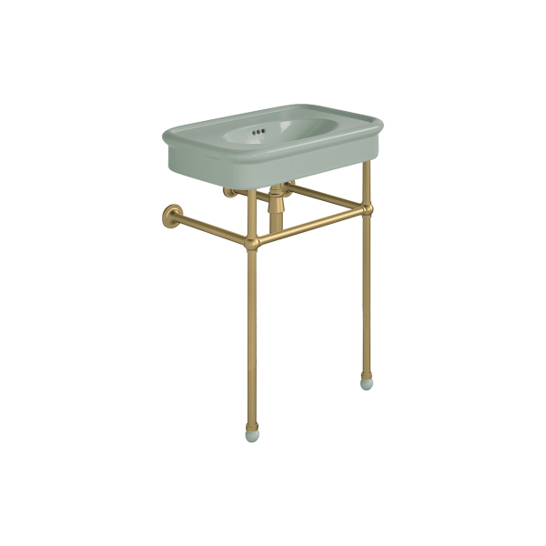 Rockwell 610mm Willow Green basin on Basin Stand. Zero, one or three tap holes.