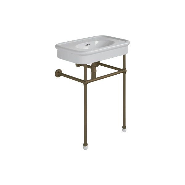 Rockwell 610mm Seattle Grey basin on basin stand. One or three tap holes.