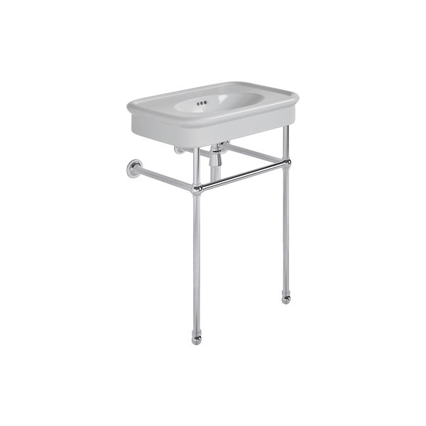 Rockwell 610mm Seattle Grey basin on basin stand. One or three tap holes.