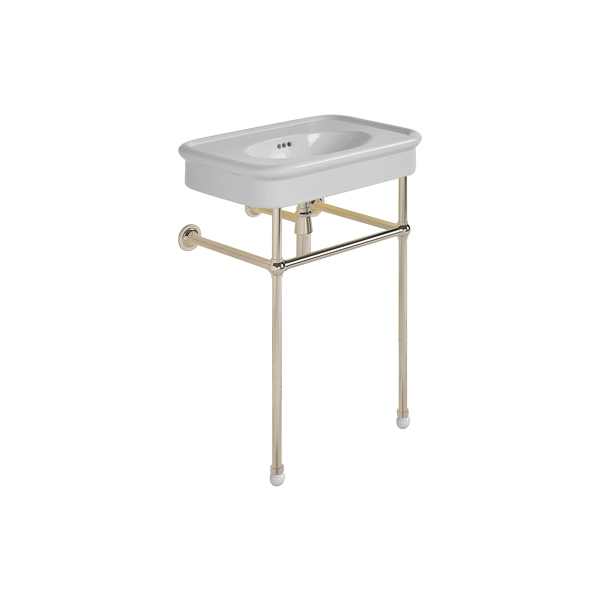 Rockwell 610mm Seattle Grey basin on basin stand. One or three tap holes.
