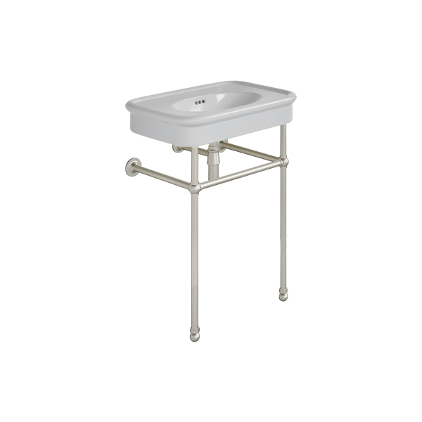 Rockwell 610mm Seattle Grey basin on basin stand. One or three tap holes.