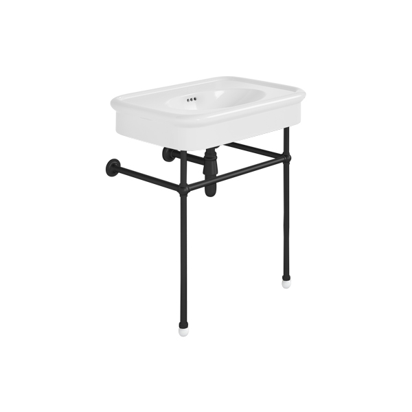 Rockwell 750mm White basin on basin stand. Zero, one or three tap holes