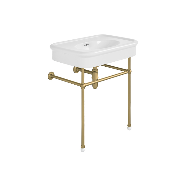 Rockwell 750mm White basin on basin stand. Zero, one or three tap holes