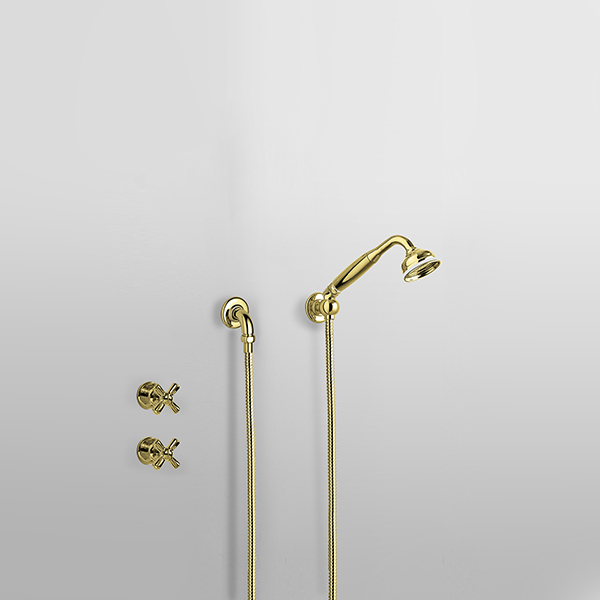 ROCKWELL - Shower layout - Handshower on parking bracket & xheads