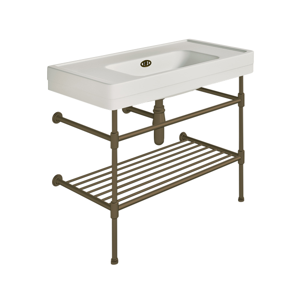 Soho 1000mm large basin on basin stand with shelf