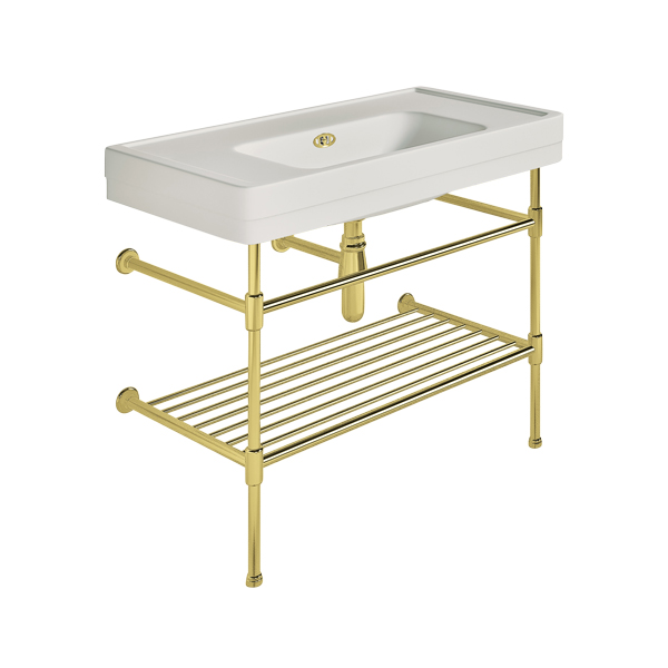 Soho 1000mm large basin on basin stand with shelf