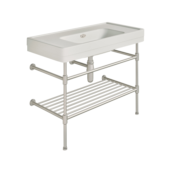 Soho 1000mm large basin on basin stand with shelf