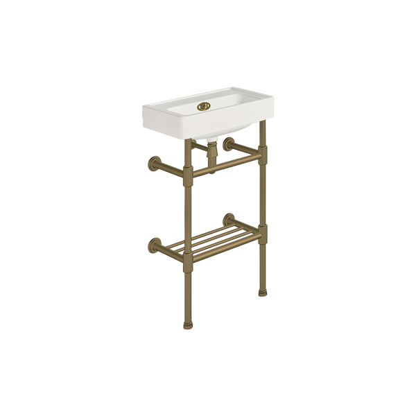 Soho 450mm mini basin on basin stand with shelf