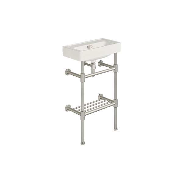Soho 450mm mini basin on basin stand with shelf