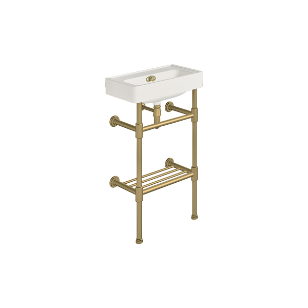 Soho 450mm mini basin on basin stand with shelf