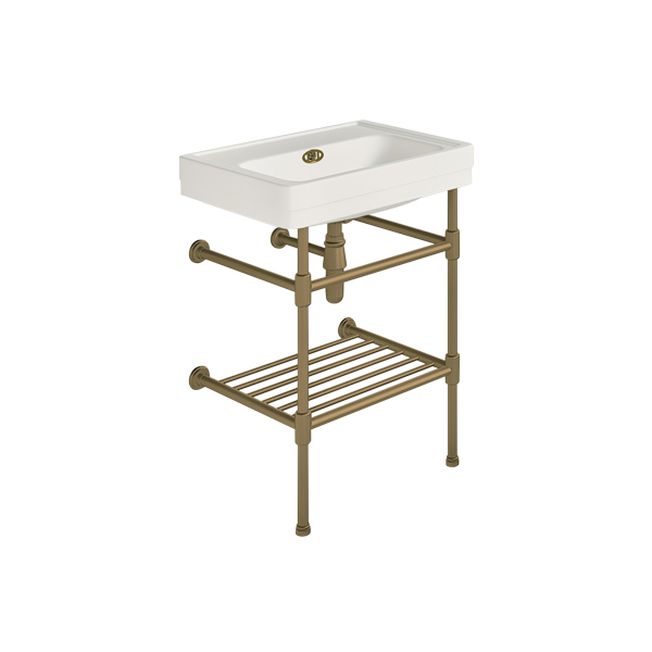 Soho 600mm small basin on basin stand with shelf