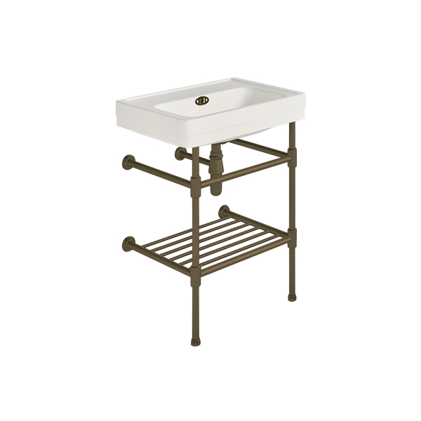 Soho 600mm small basin on basin stand with shelf