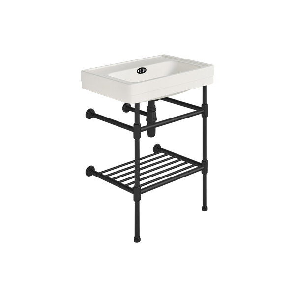 Soho 600mm small basin on basin stand with shelf