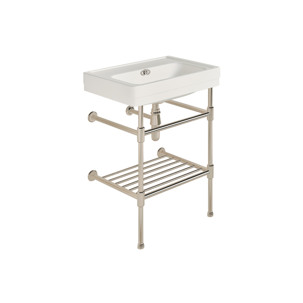 Soho 600mm small basin on basin stand with shelf