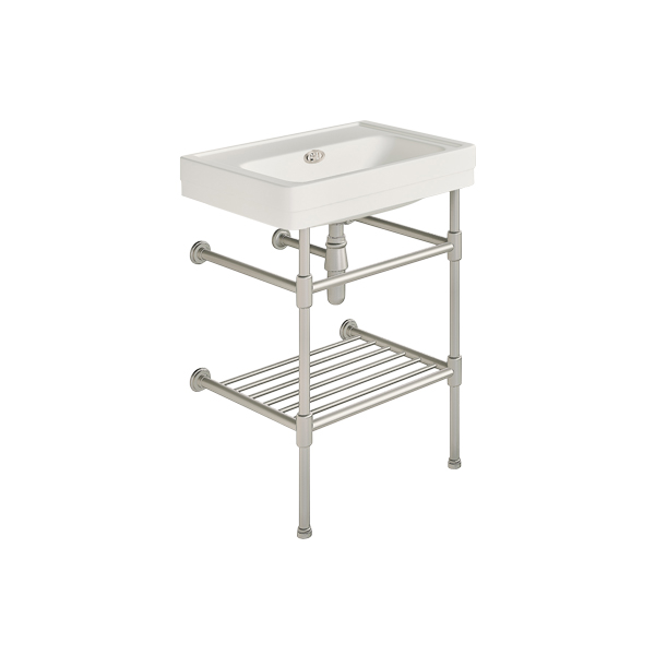Soho 600mm small basin on basin stand with shelf