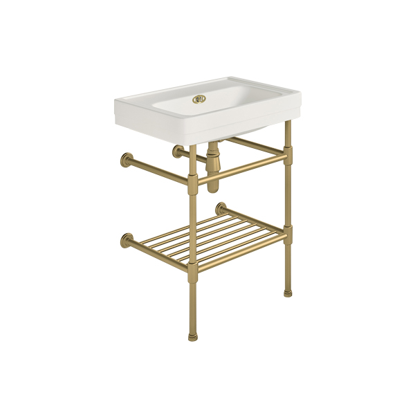 Soho 600mm small basin on basin stand with shelf