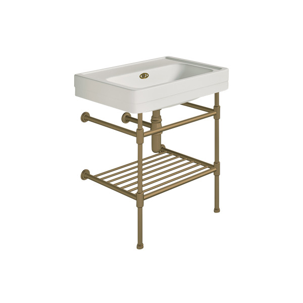 Soho 700mm medium basin on basin stand with shelf