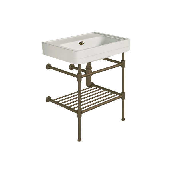 Soho 700mm medium basin on basin stand with shelf